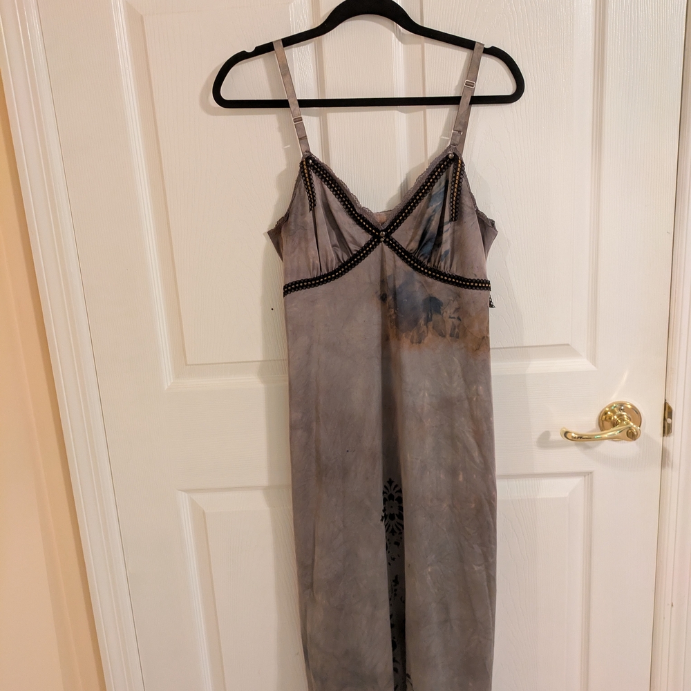 Gray and Black Spaghetti Strap Dress
